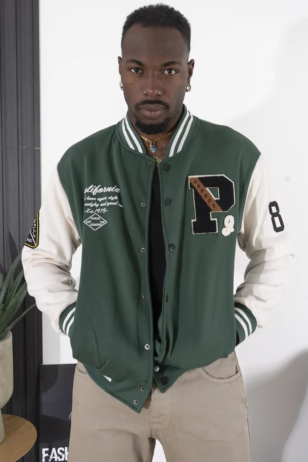 Felpa Uomo Giacca College Varsity ''P'' Art. FE172