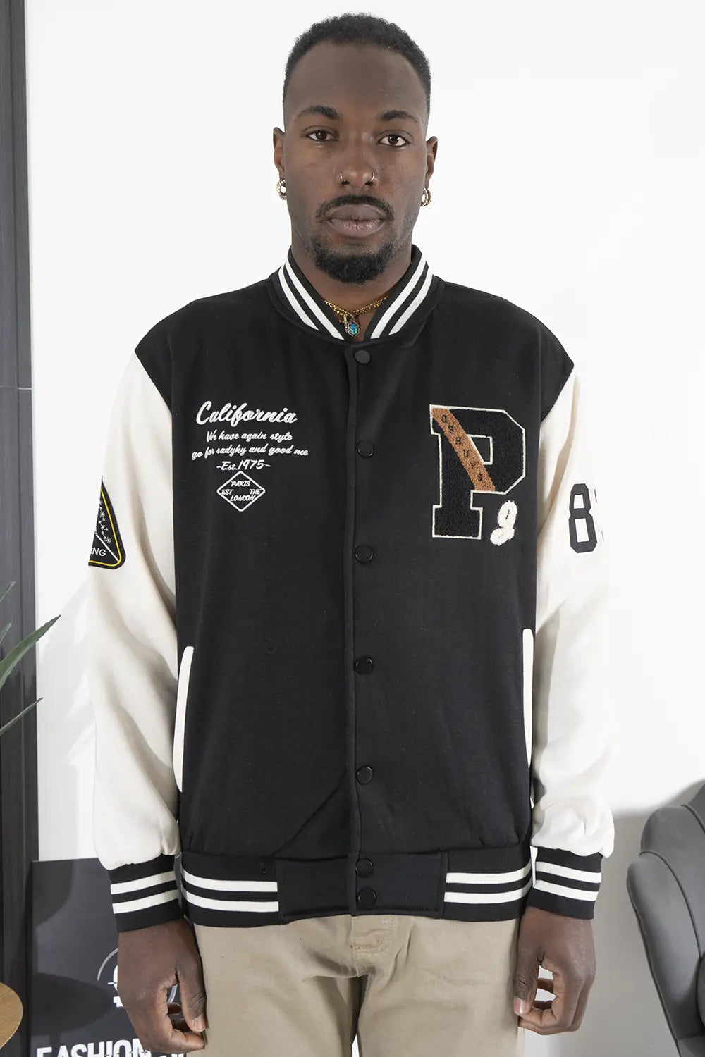 Felpa Uomo Giacca College Varsity ''P'' Art. FE172