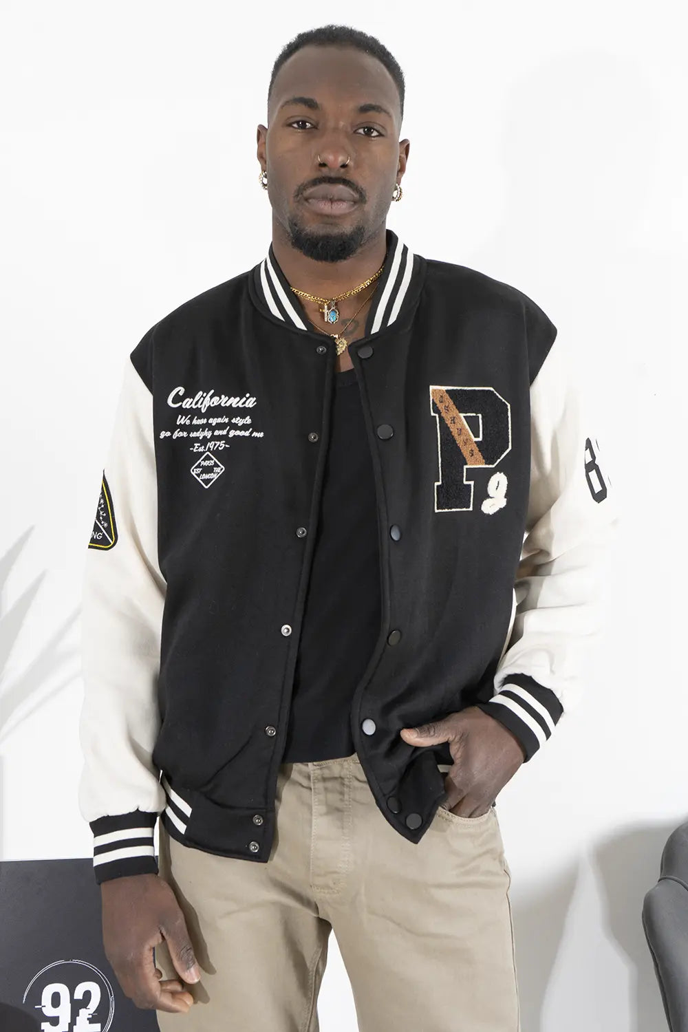 Felpa Uomo Giacca College Varsity ''P'' Art. FE172