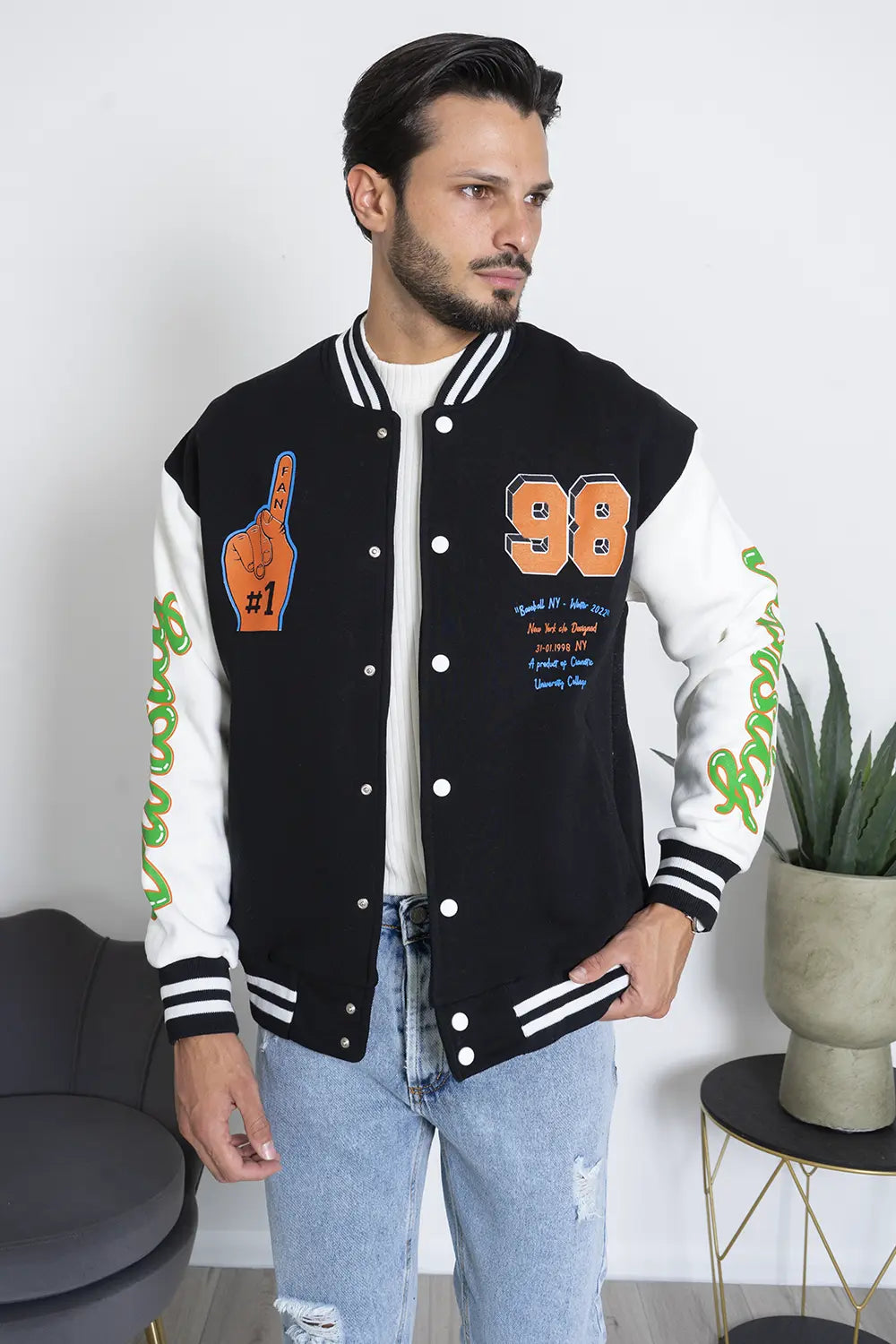 Felpa Uomo College Varsity ''98'' Art. Fe145