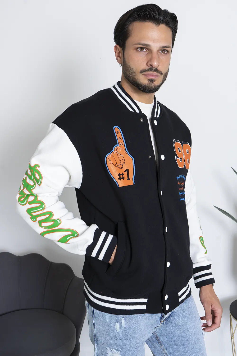 Felpa Uomo College Varsity ''98'' Art. Fe145