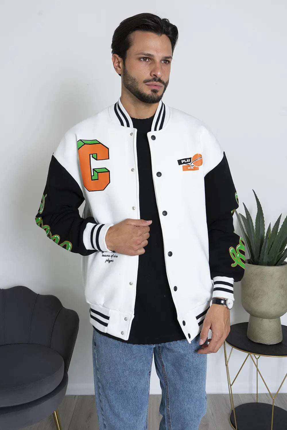 Felpa Uomo Varsity College Chicago Felpata Art. Fe143