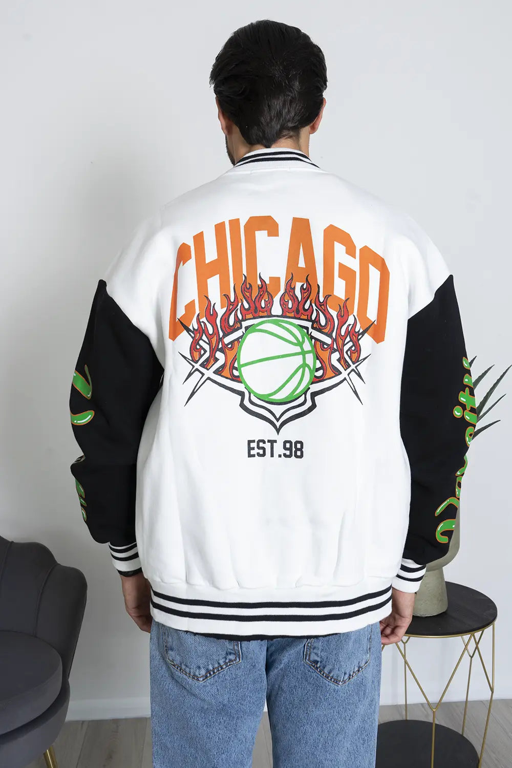 Felpa Uomo Varsity College Chicago Felpata Art. Fe143