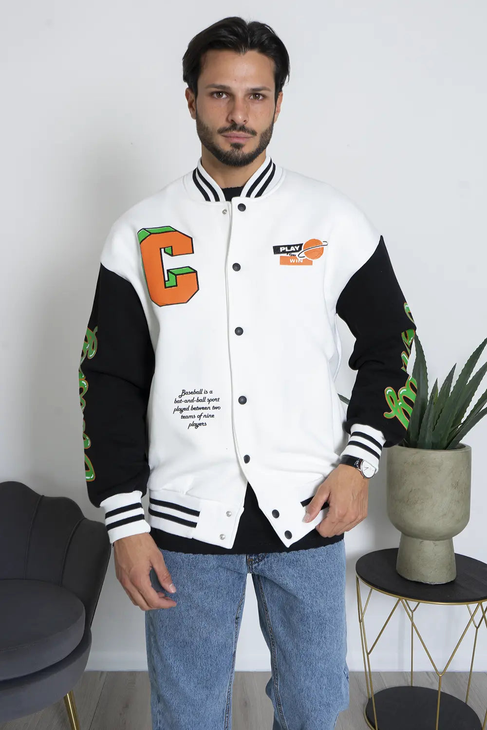 Felpa Uomo Varsity College Chicago Felpata Art. Fe143