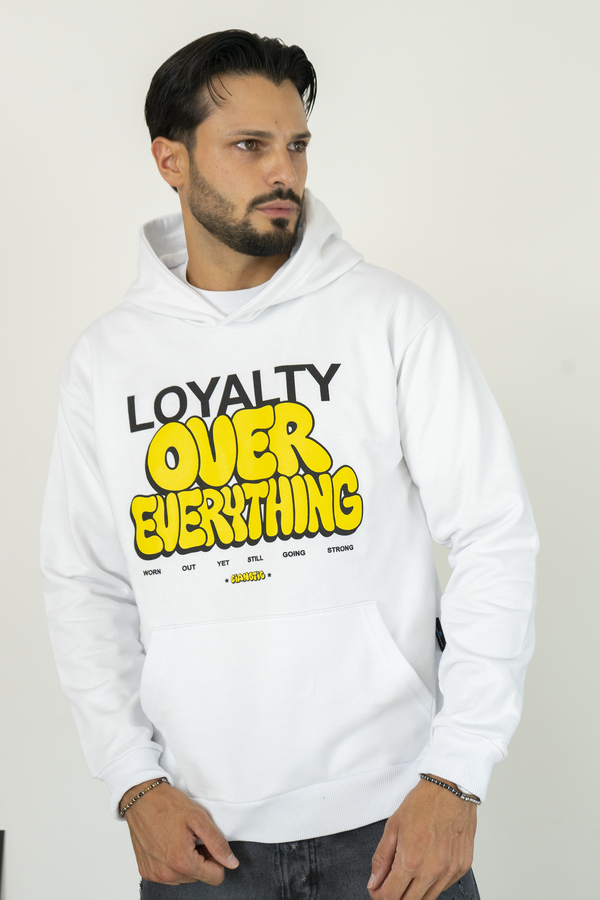 Felpa Hoodie Uomo con Stampa “Loyalty Over Everything” Art. Fe196