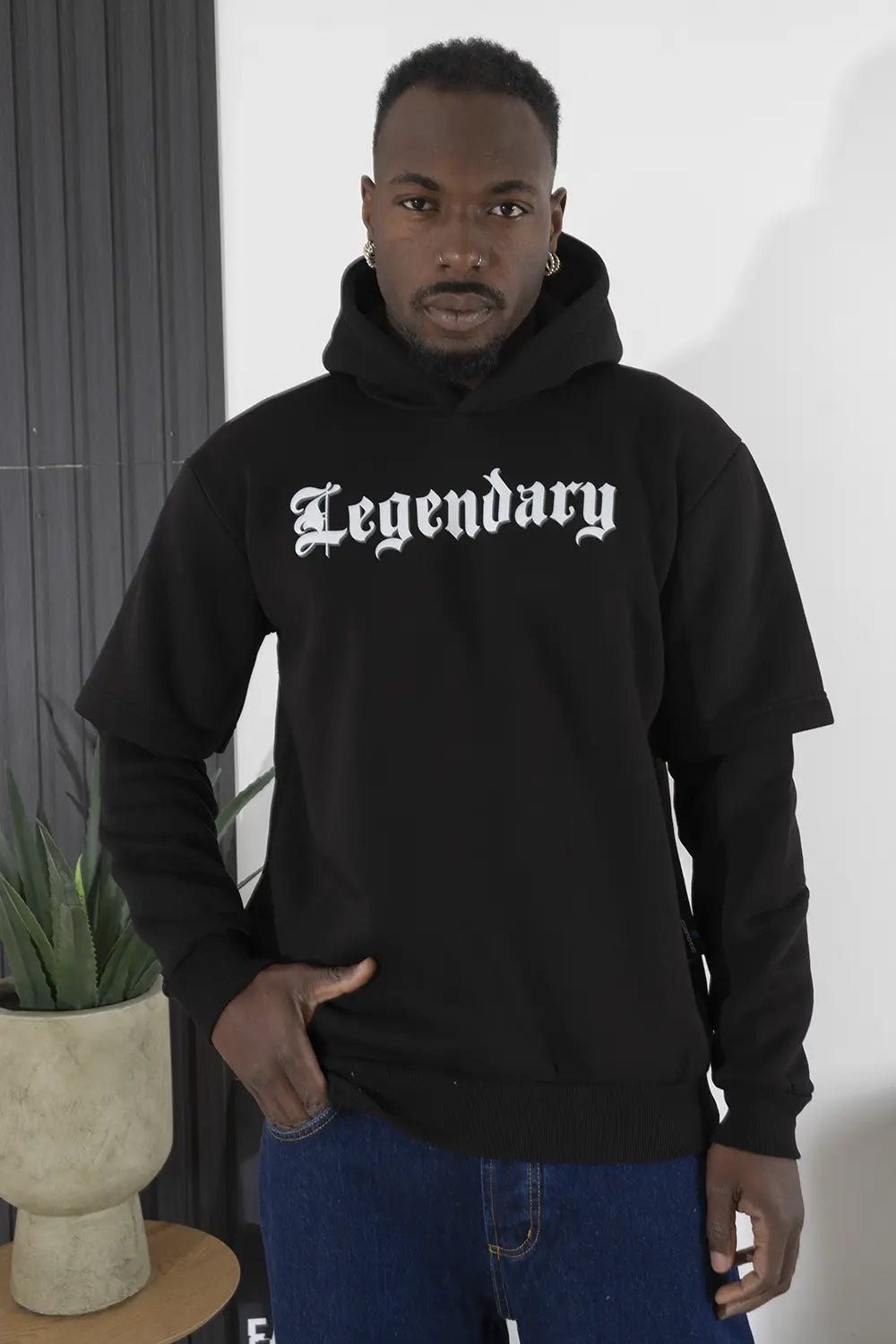 Felpa Uomo Cappuccio con Doppia Manica ''Legendary'' Art. FE178