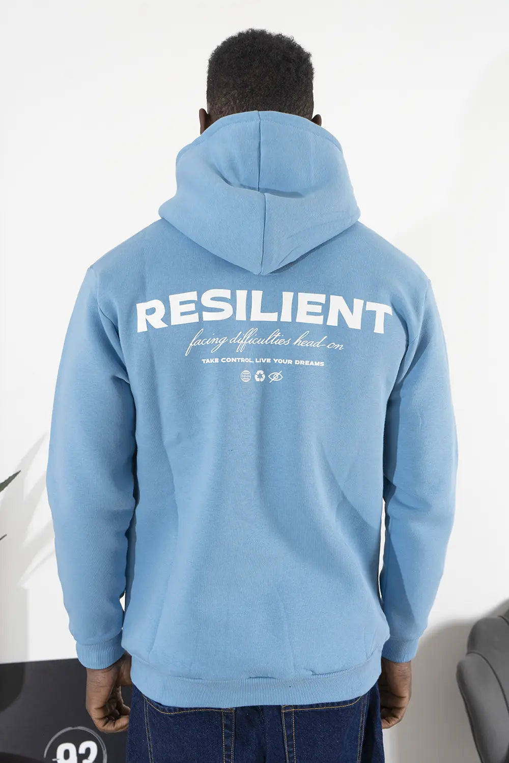 Felpa Uomo Con Cappuccio ''Resilient'' stampa in rilievo Art. Fe179