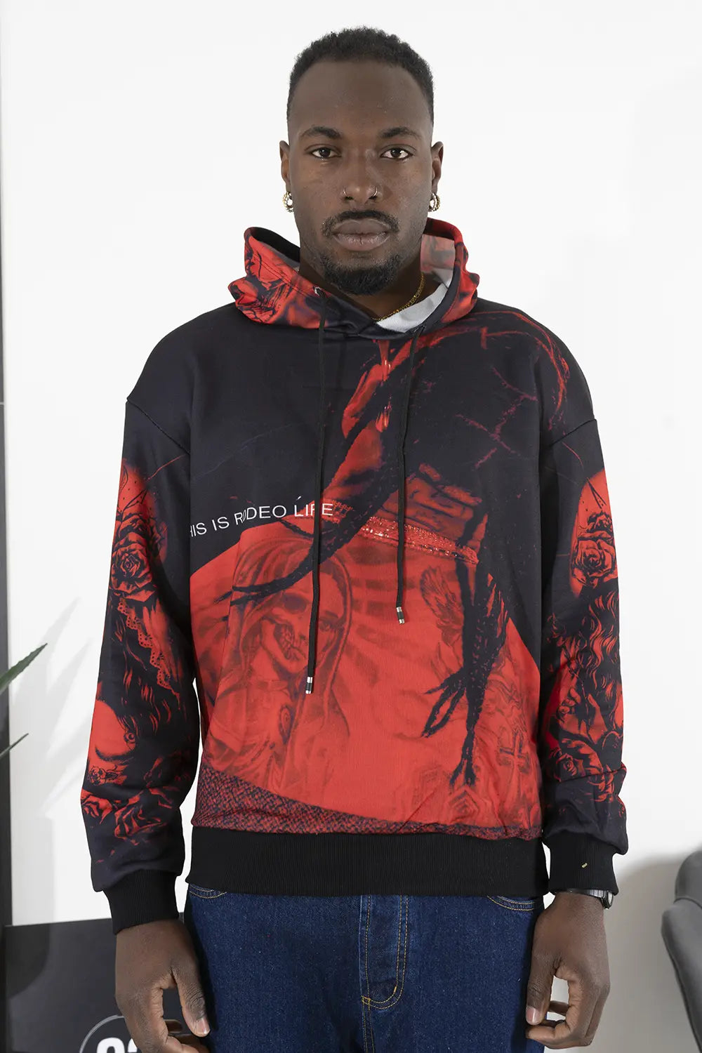 Felpa Uomo Sublimatica Red Art. Fe168