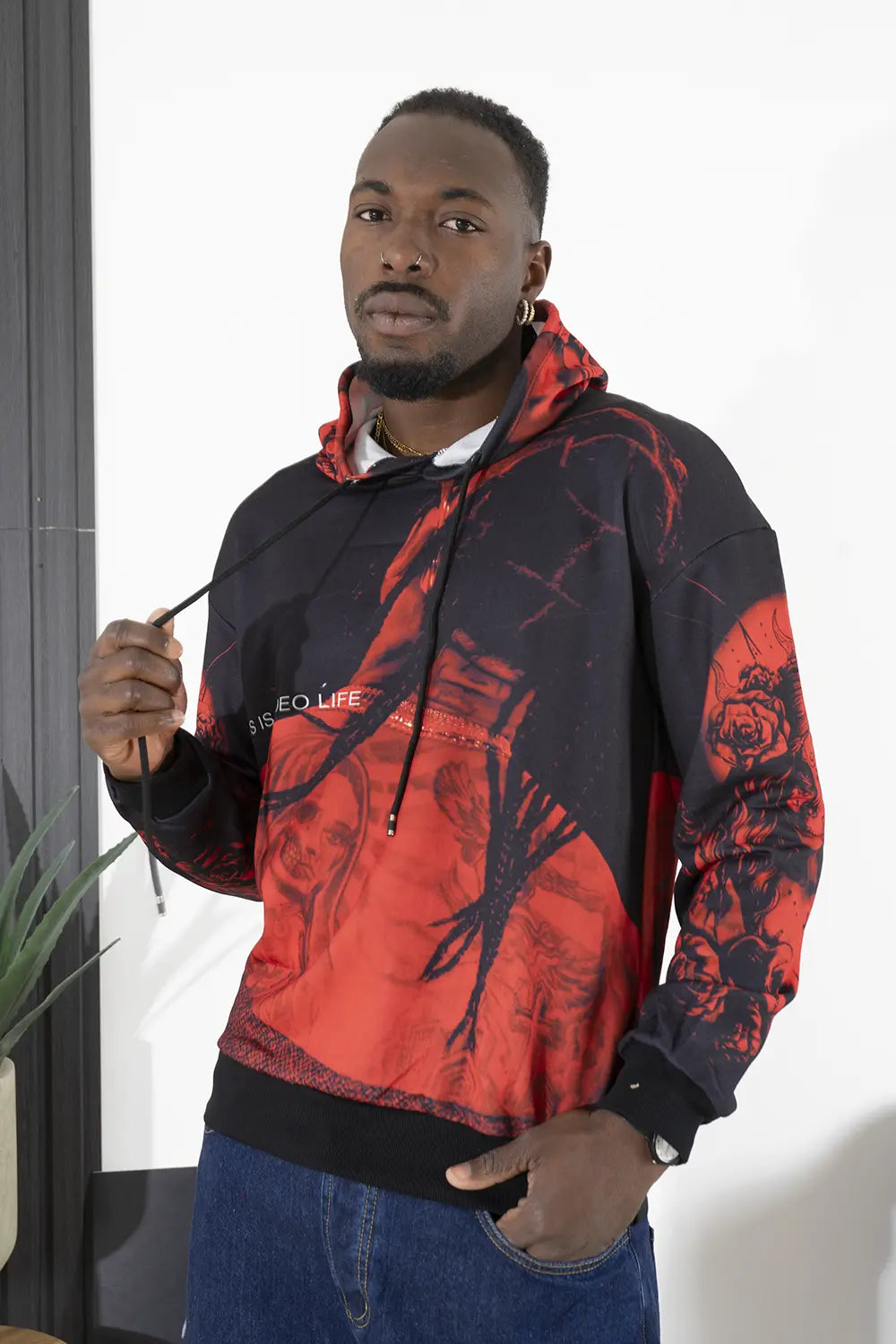 Felpa Uomo Sublimatica Red Art. Fe168