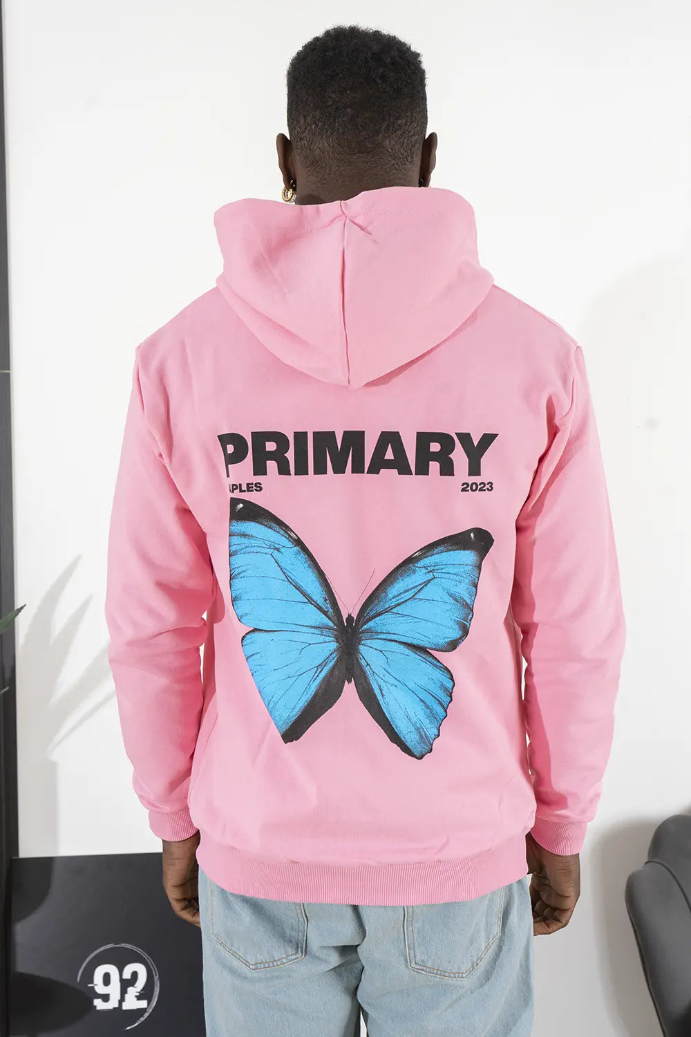 Felpa Uomo Con Cappuccio Stampa retro Butterfly Art. Fe153