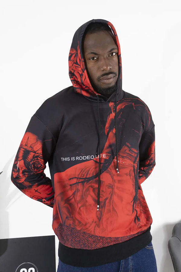 Felpa Uomo Sublimatica Red Art. Fe168