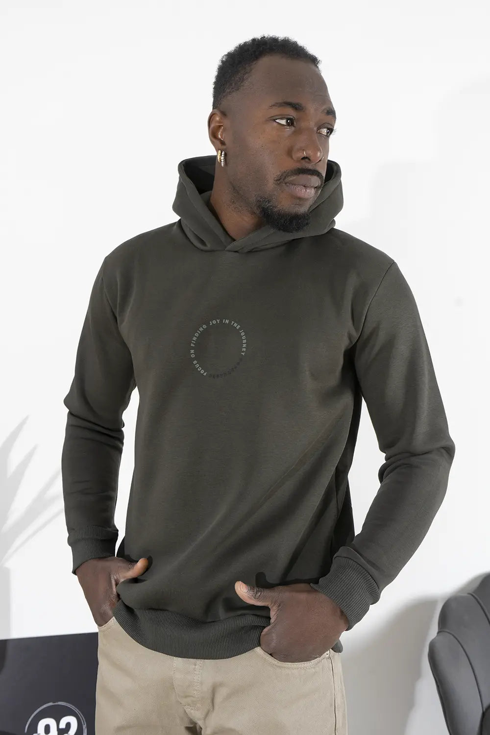 Felpa Uomo Con Cappuccio ''Resilient'' stampa in rilievo Art. Fe179