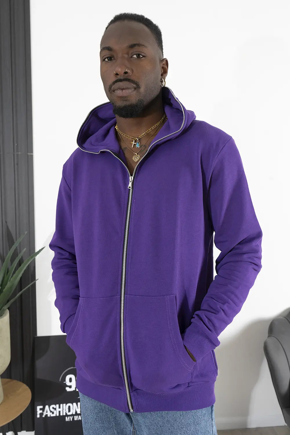 Felpa Uomo Con Zip Stampa Retro Art. Fe152