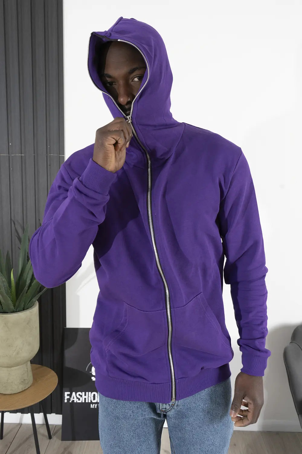 Felpa Uomo Con Zip Stampa Retro Art. Fe152