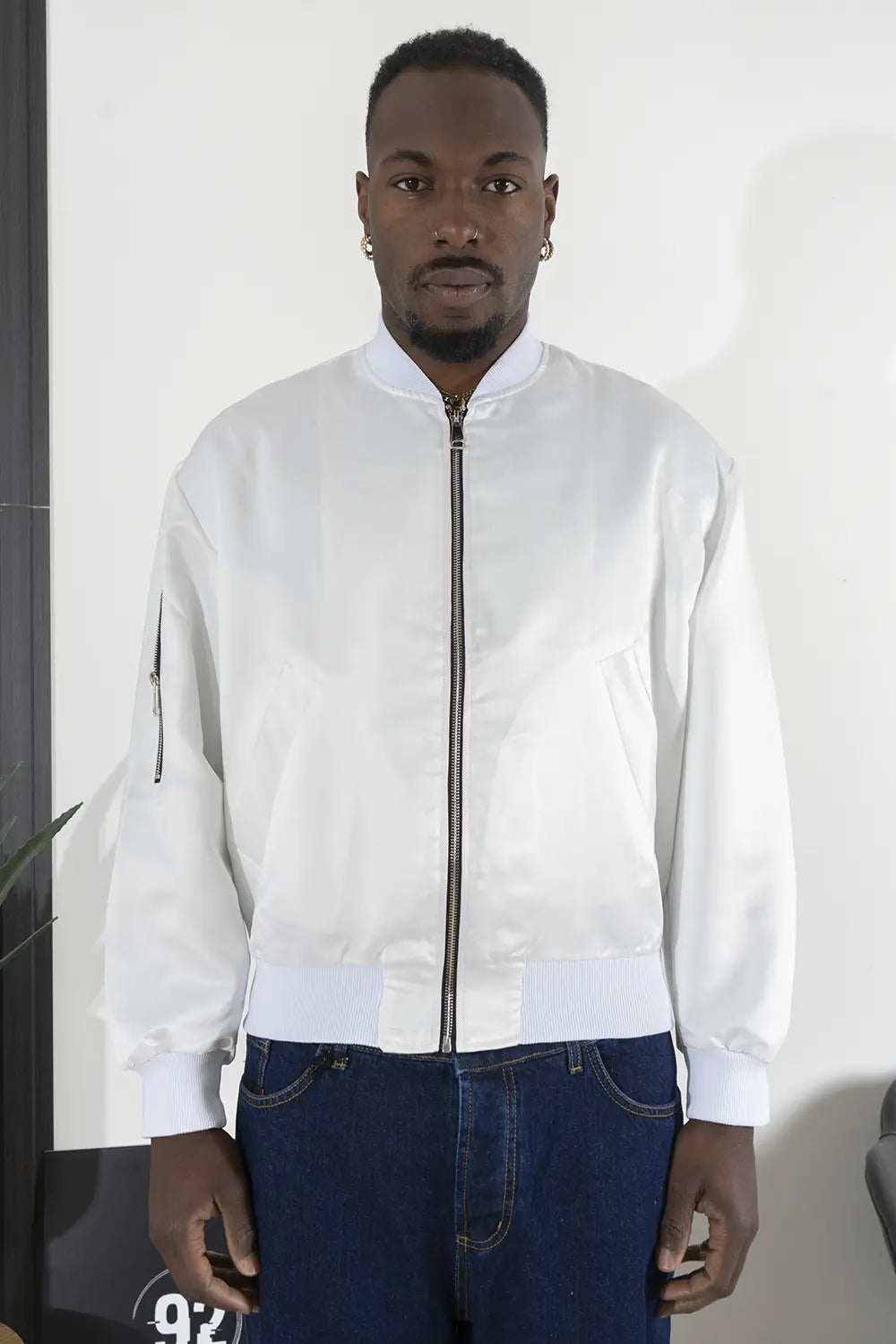 Giubbotto Uomo Bomber Effetto Raso Collo Coreano Art. Gb94