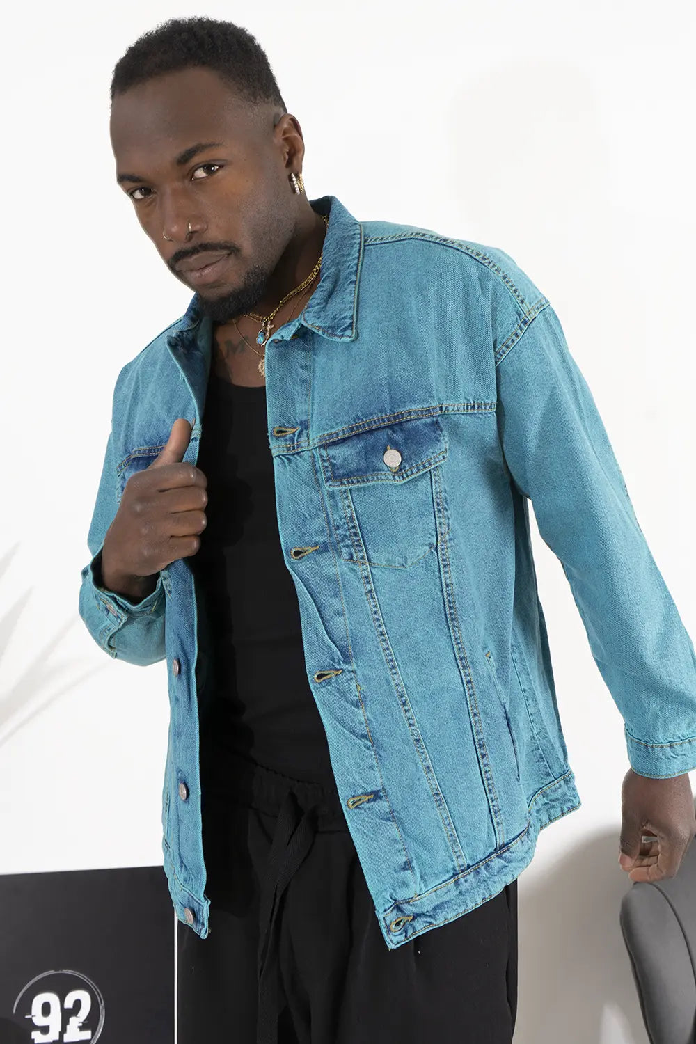 Giubbotto Giacca Jeans Uomo Con taschini Art. Gb67