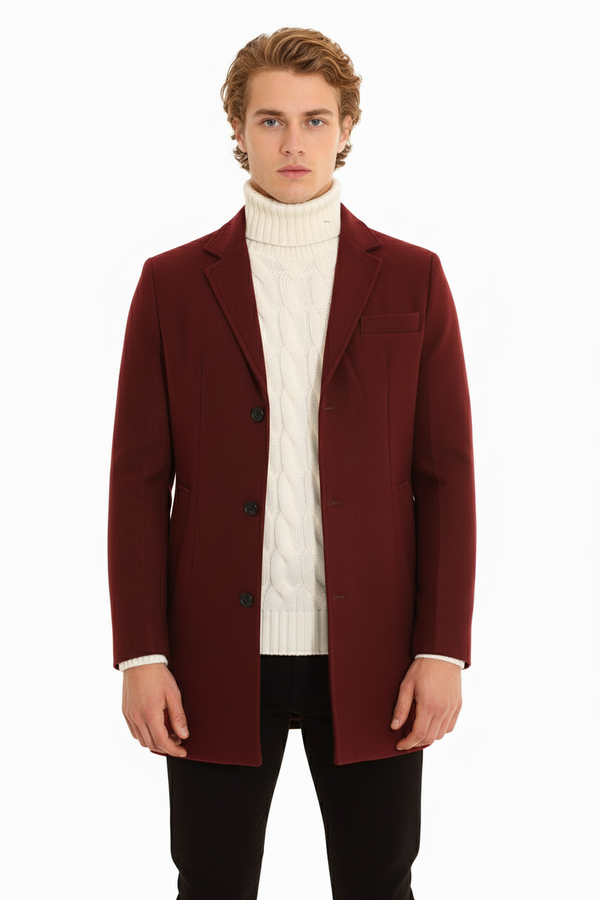 Veste manteau pour homme avec décolleté en « V » et broche Art. Cp01