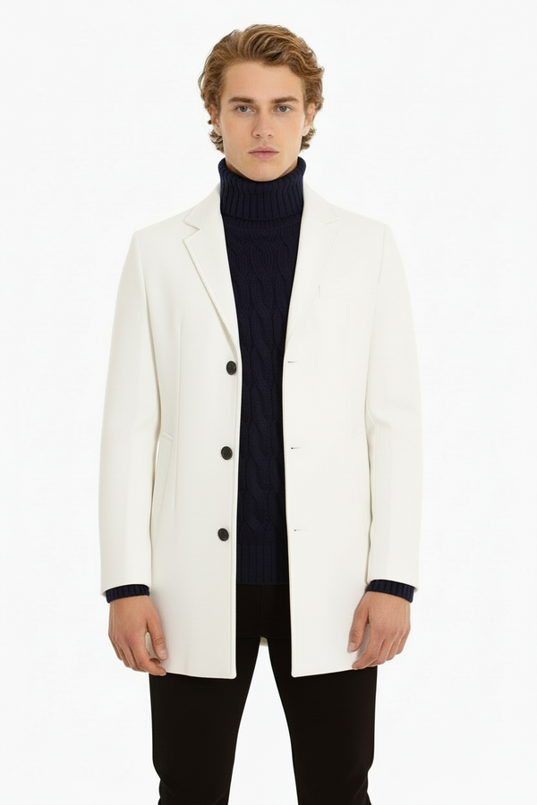 Veste manteau pour homme avec décolleté en « V » et broche Art. Cp01