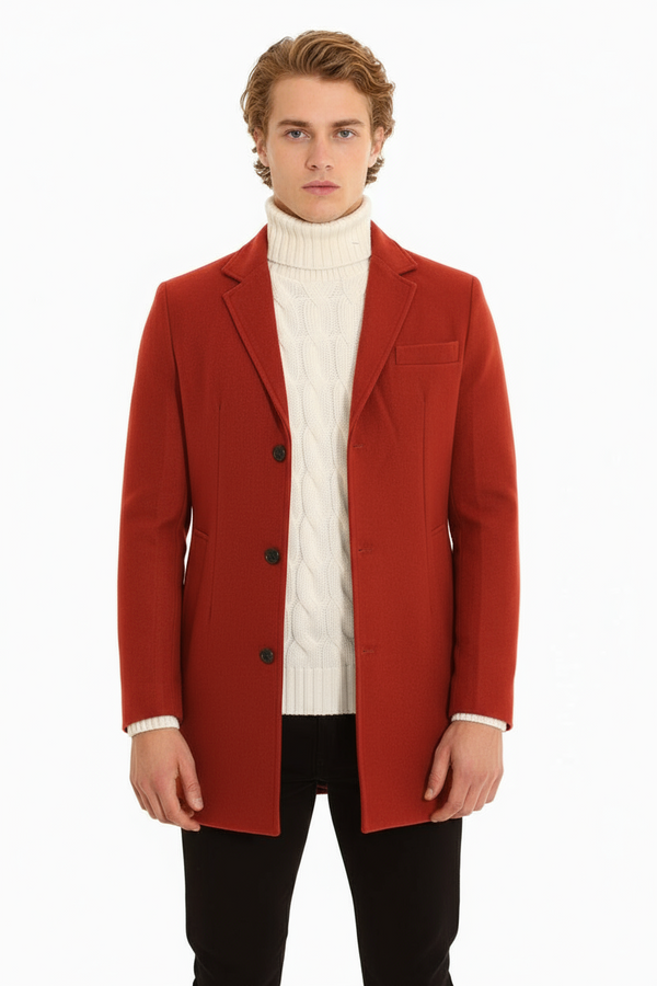 Veste manteau pour homme avec décolleté en « V » et broche Art. Cp01