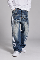 Jeans Super Baggy Con Banda laterale Art. Js577