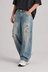 Jeans Baggy Effetto Used Art. Js575