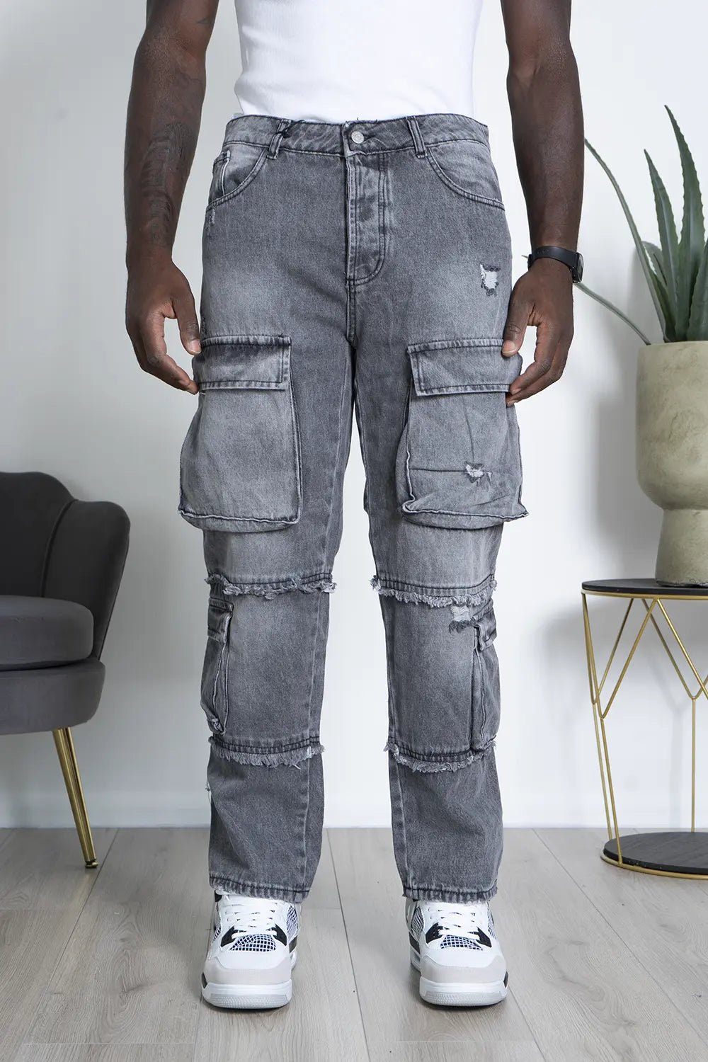 Jeans Cargo baggy Gray Art. Js477