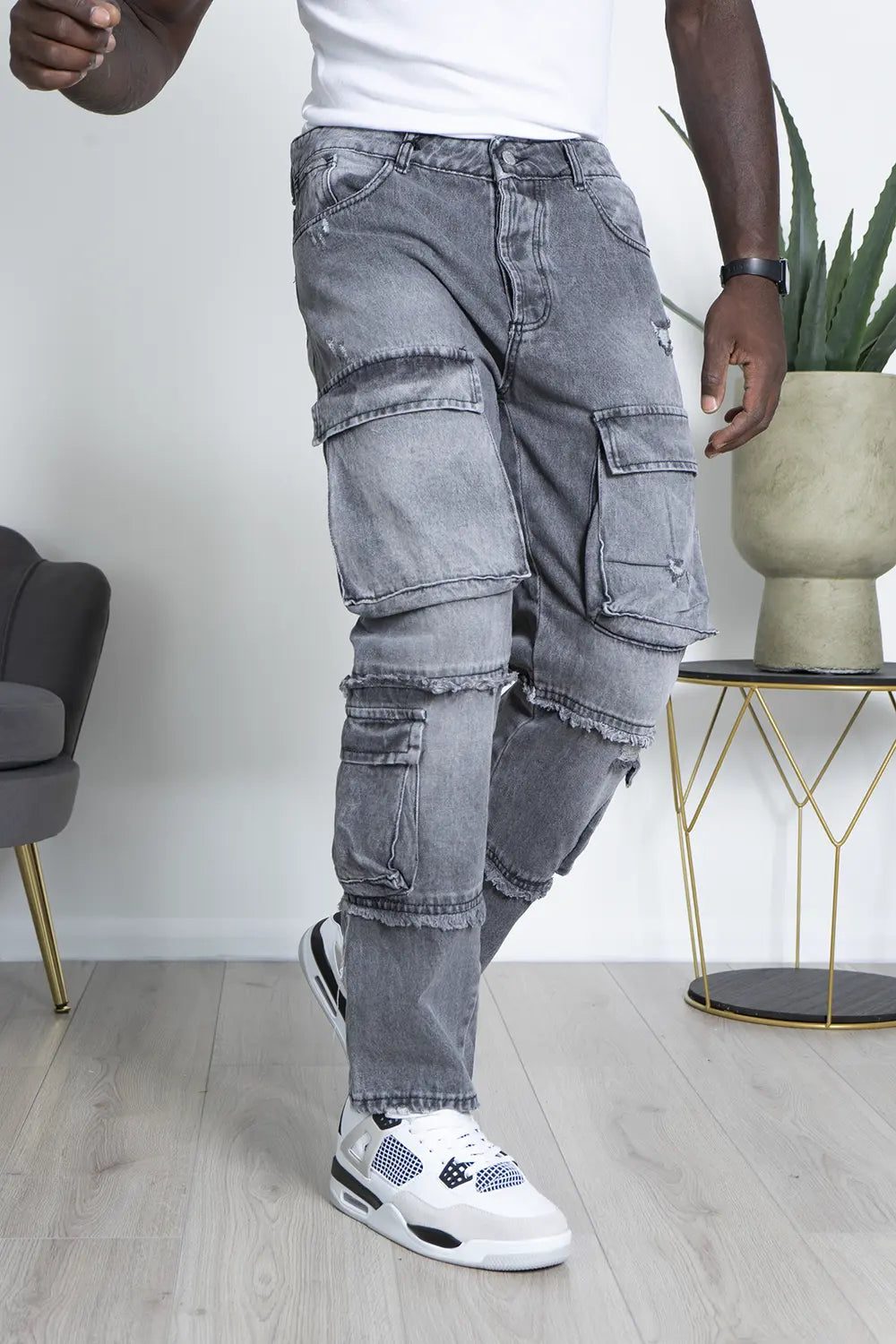 Jeans Cargo baggy Gray Art. Js477