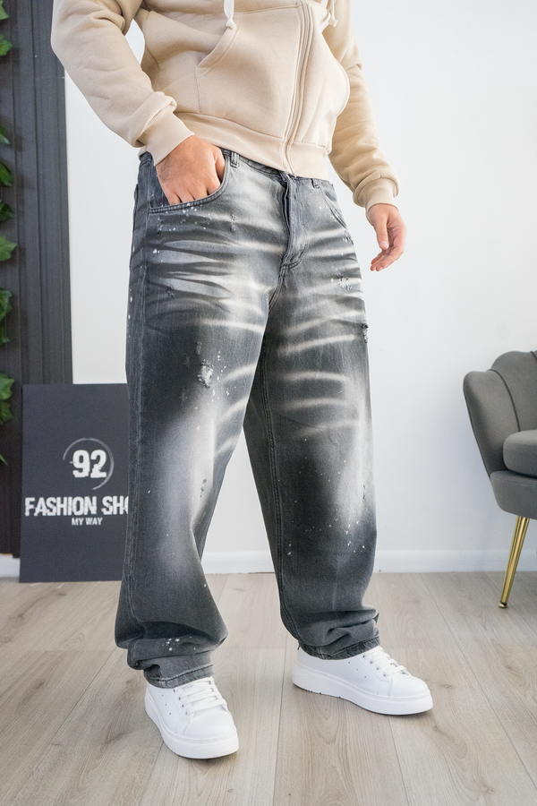 Jeans Uomo Oversize Baggy Fit Effetto Washed Art. JS554