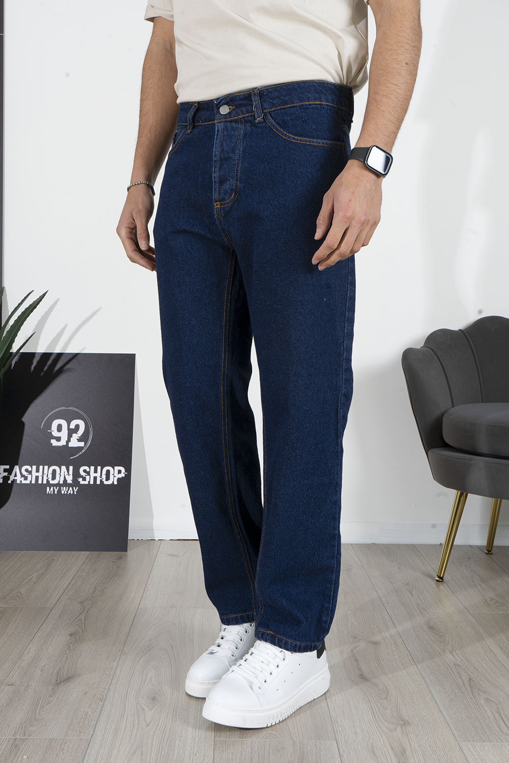 Jeans Uomo Baggy Lavaggio Basic 5 Tasche Art. Js418