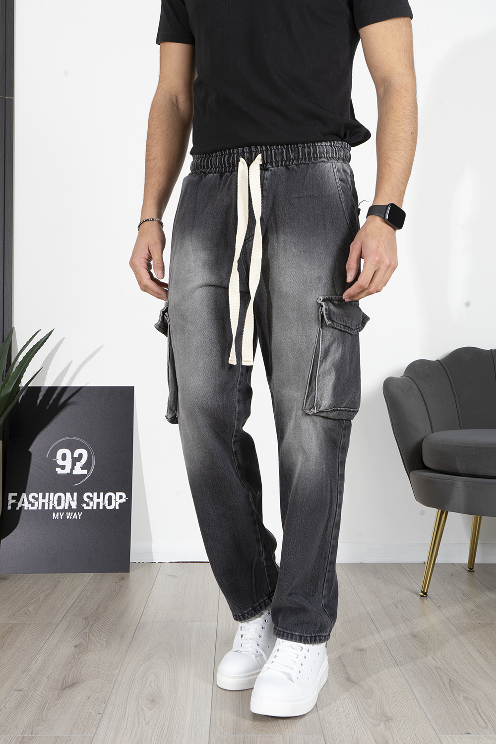 Jeans Uomo Cargo Vita Jogger Con tasconi Art. Js412