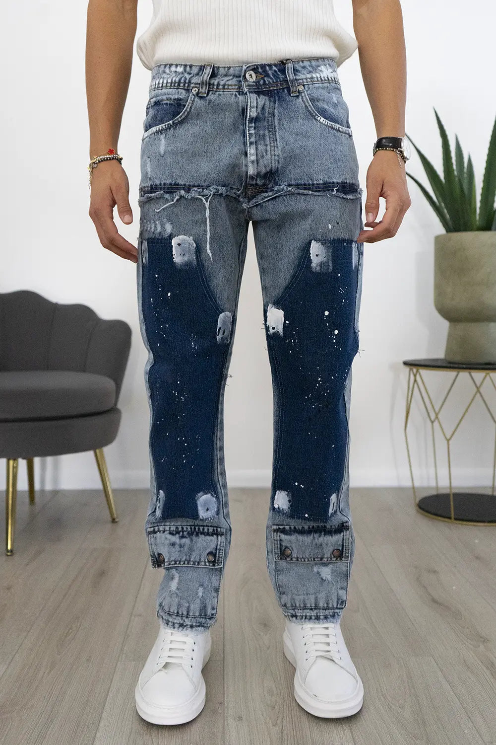 Jeans Con Sfumature e Tasche alle caviglie Art. Js484