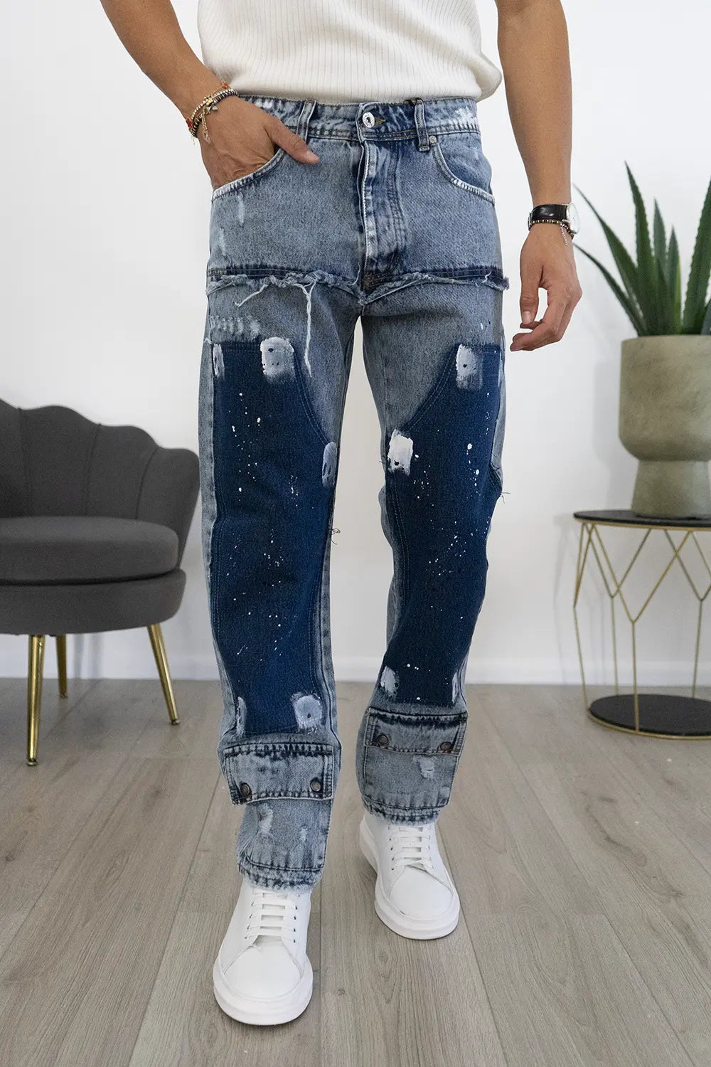 Jeans Con Sfumature e Tasche alle caviglie Art. Js484