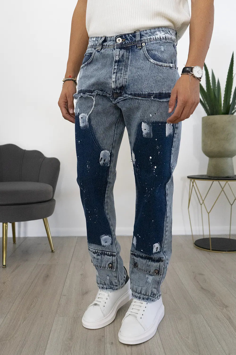 Jeans Con Sfumature e Tasche alle caviglie Art. Js484