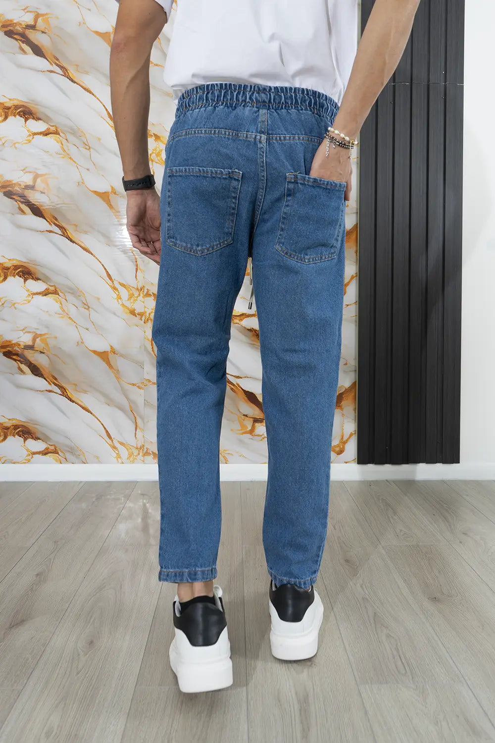 Jeans Uomo Vita Jogger Strappi Ginocchia art. Js424