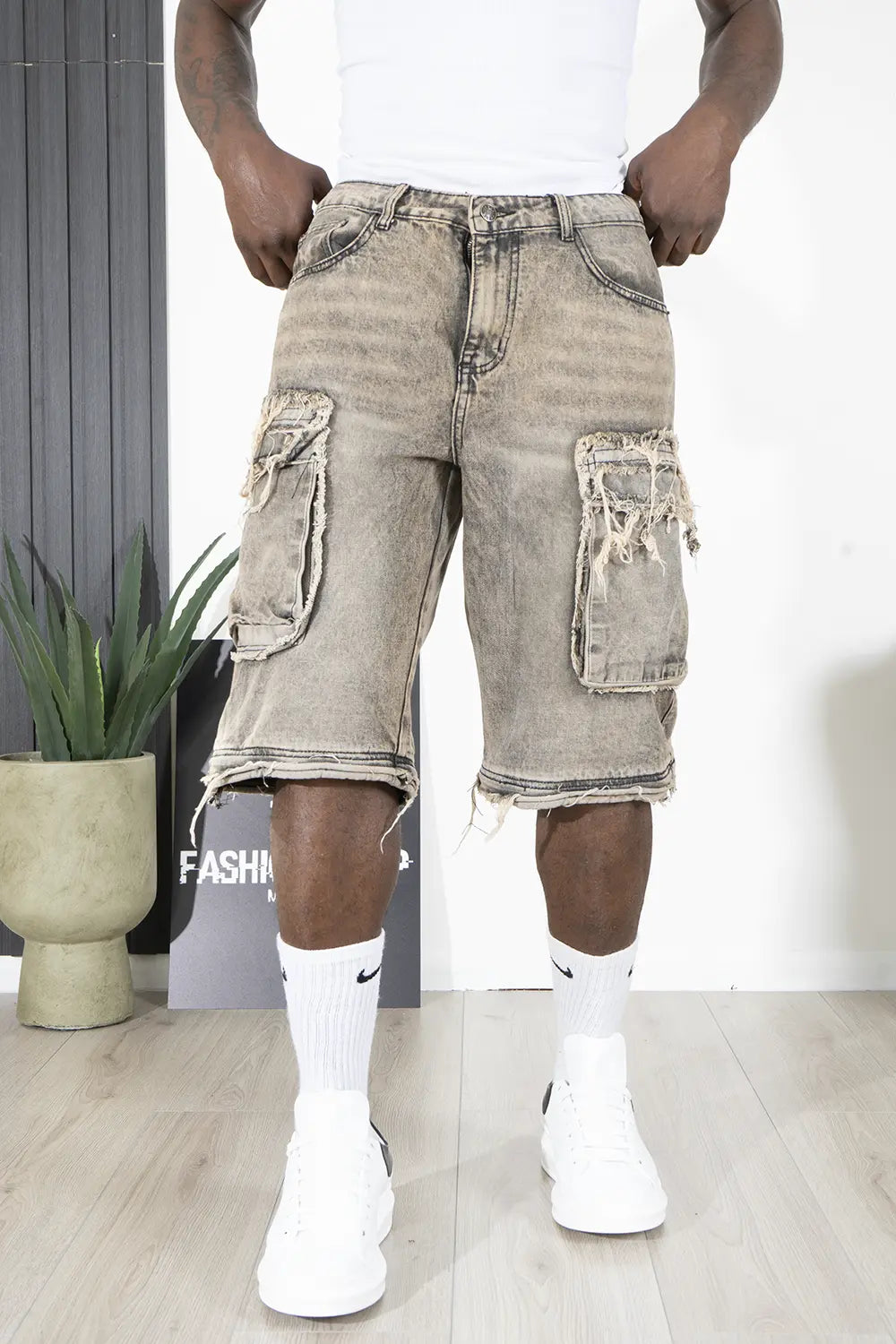 Jeans Cargo in con Zip Convertibile Art. Js522