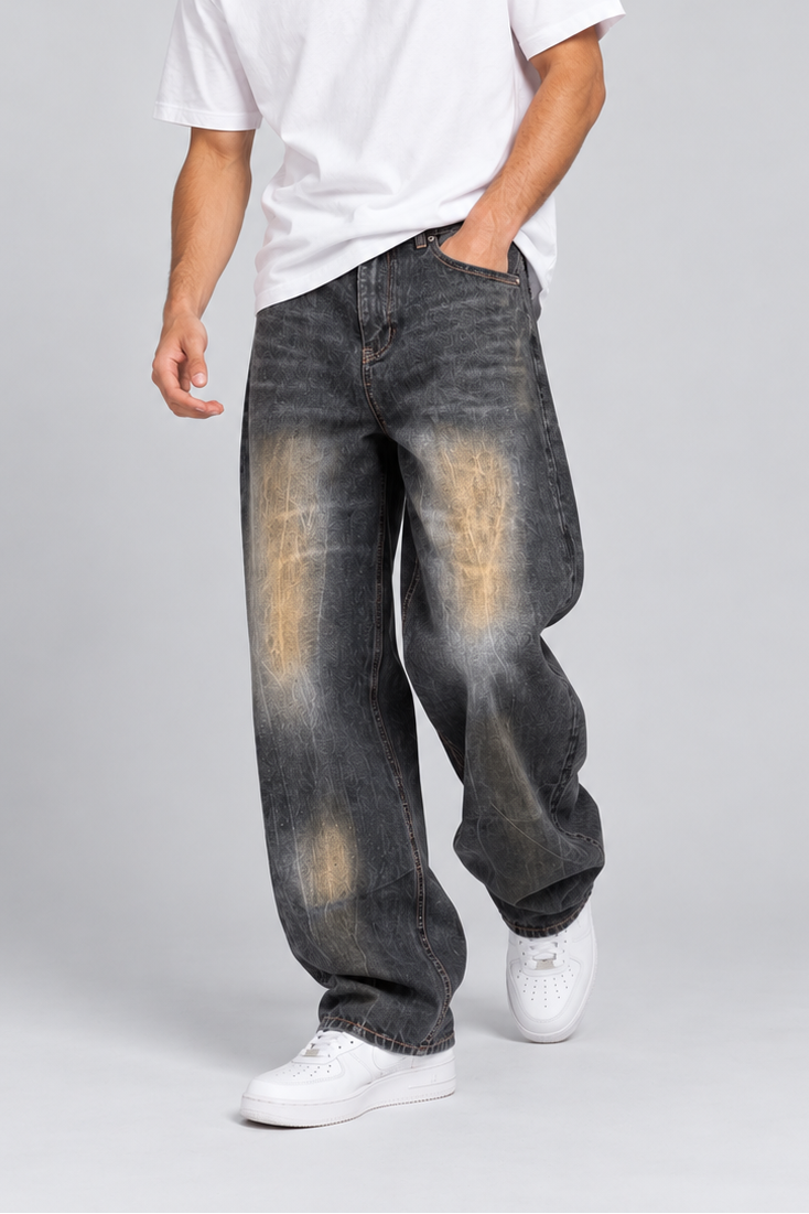 Jeans Baggy Black Con Sfumature Art. Js598