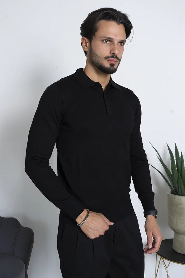 Maglioncino Polo In Filo Rasato Con Bottoni Art. MG149