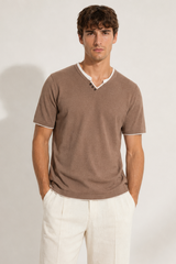 T-Shirt in Maglia Serafino Con bottoni Art. Ts297