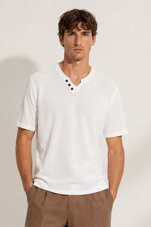 T-Shirt in Maglia Serafino Con bottoni Art. Ts297