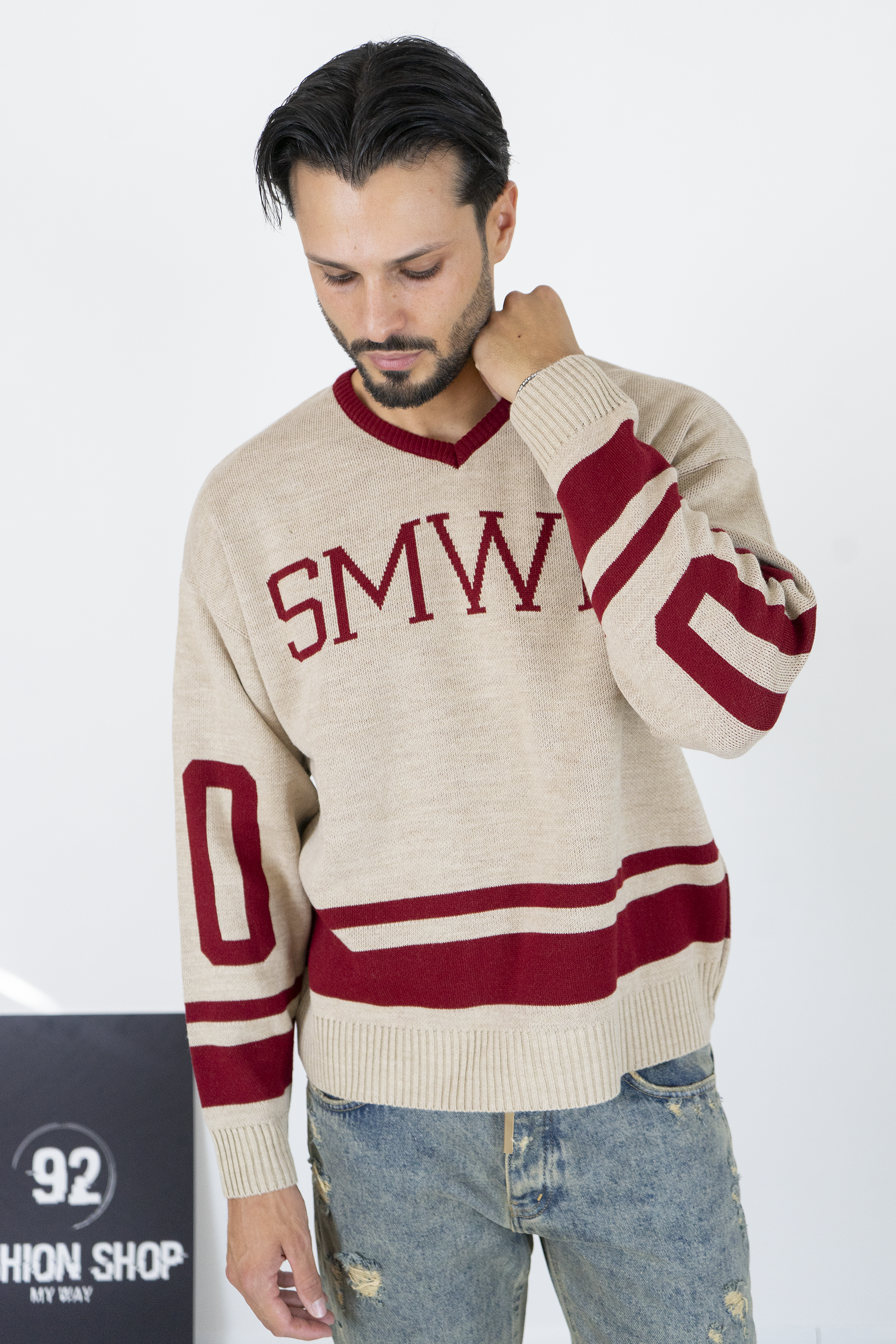 Maglione Uomo Crop Con Logo SMWN Art. Mg173