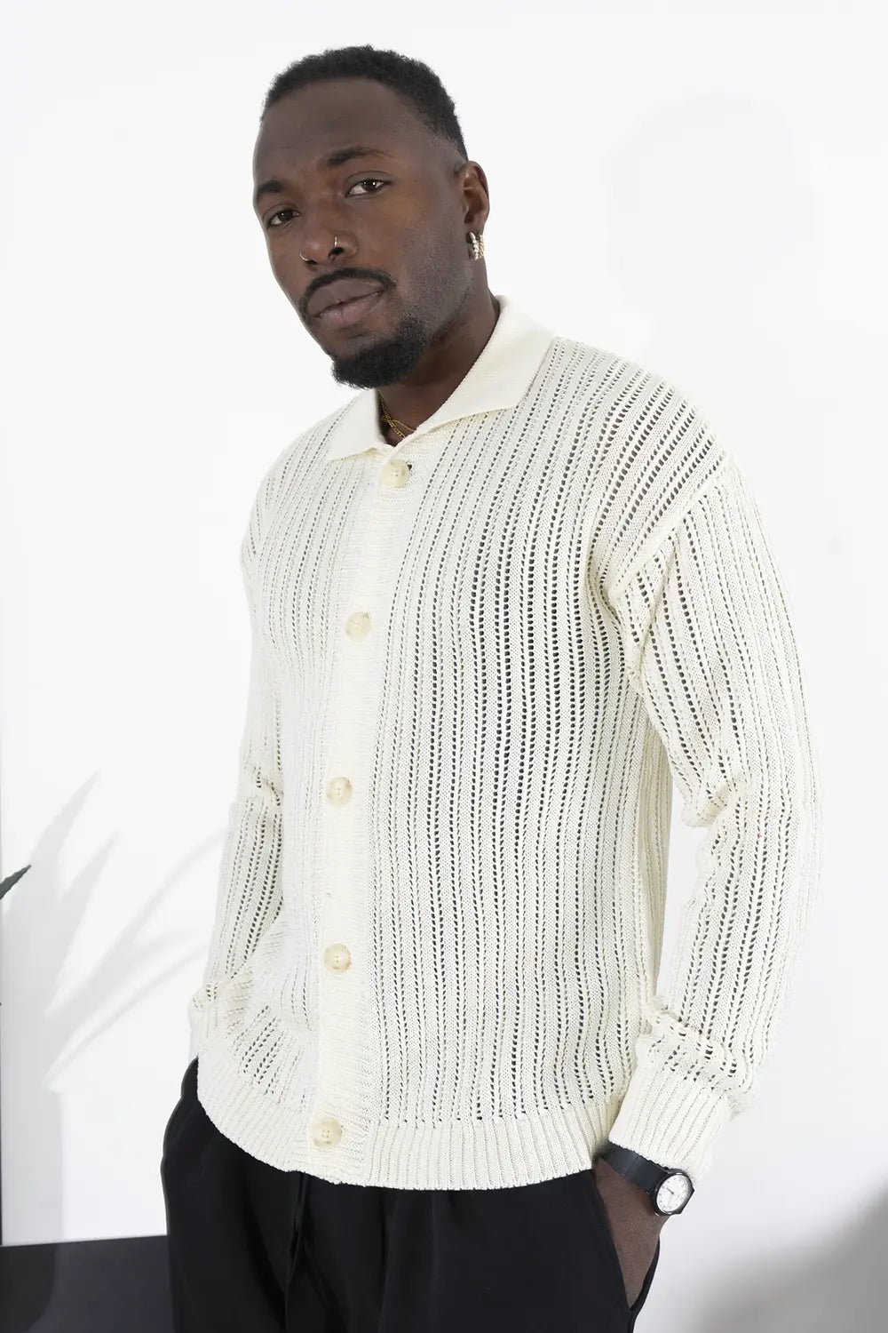 Cardigan Uomo Traforato Tinta Unita Art. Mg137