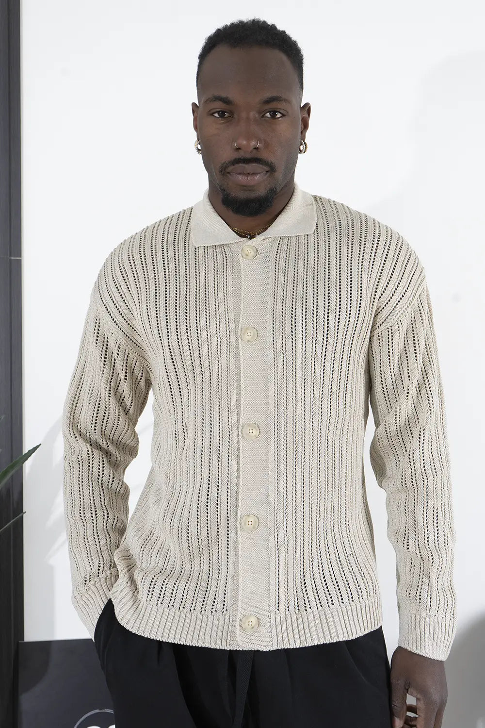 Cardigan Uomo Traforato Tinta Unita Art. Mg137