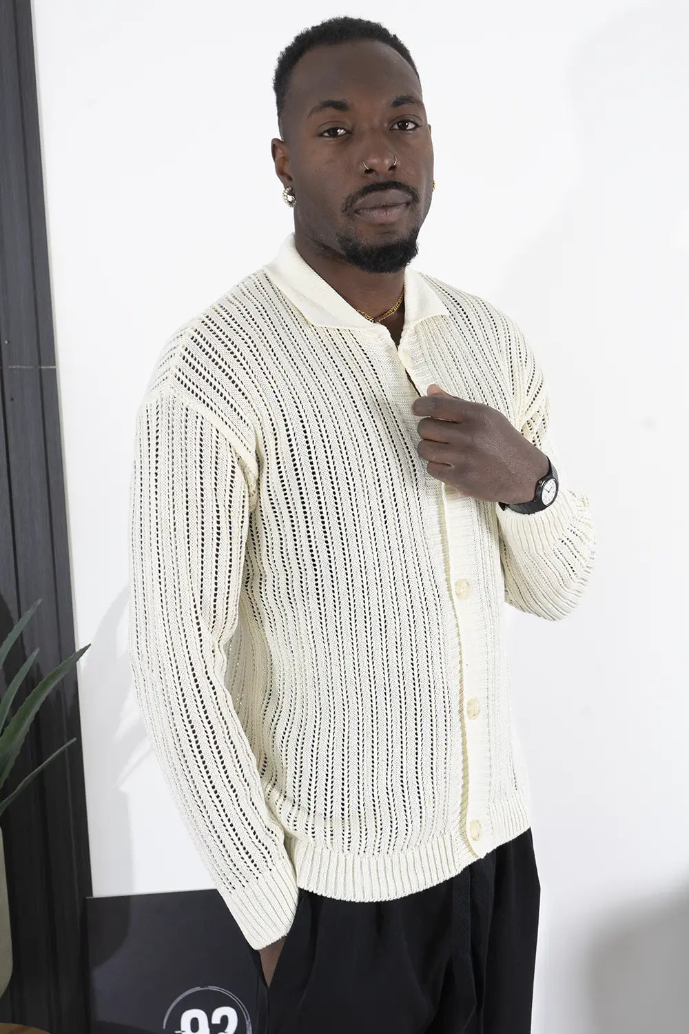 Cardigan Uomo Traforato Tinta Unita Art. Mg137