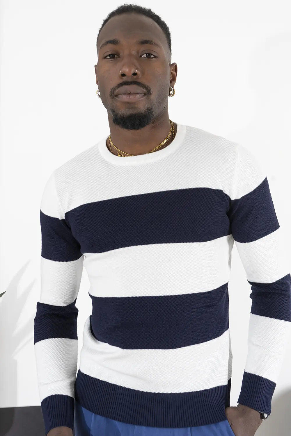 Men's Two-Tone Sweater With Bands Art. Mg107