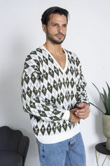 Maglione Scollo V Con Fantasia Art. Mg139