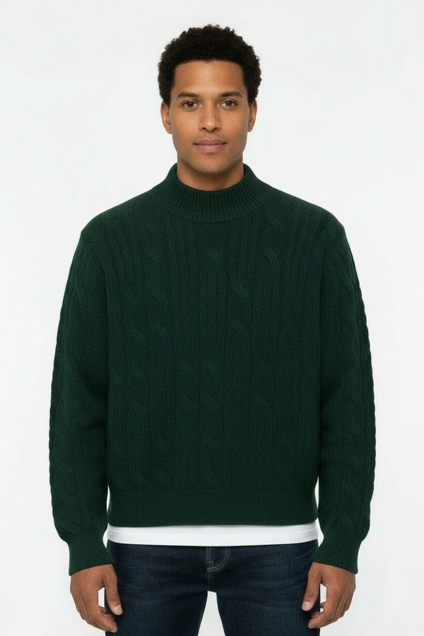 Maglione Uomo Intrecciato Mezzo Collo Crop Fit Art. Mg182