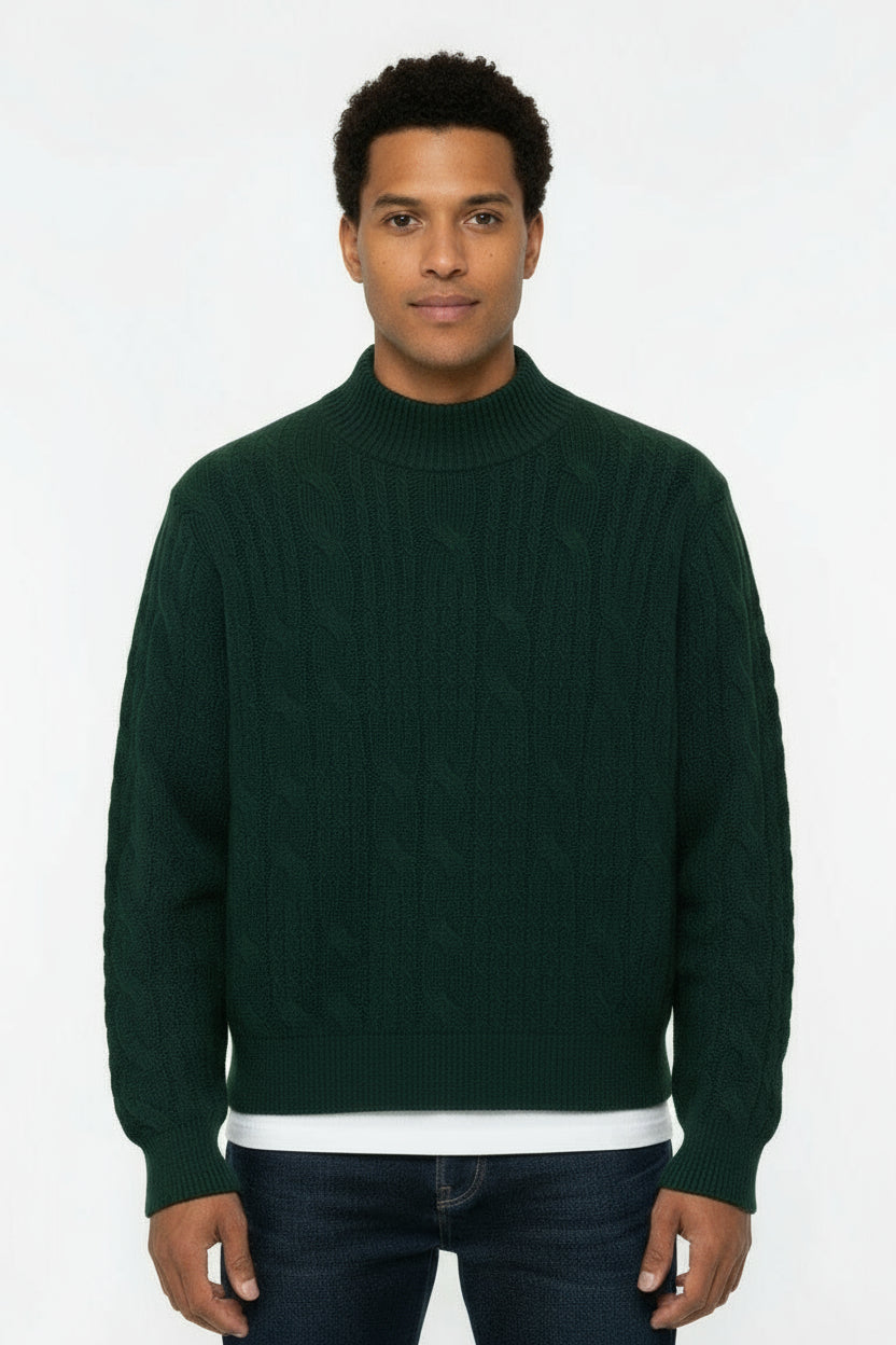 Maglione Uomo Intrecciato Mezzo Collo Crop Fit Art. Mg182