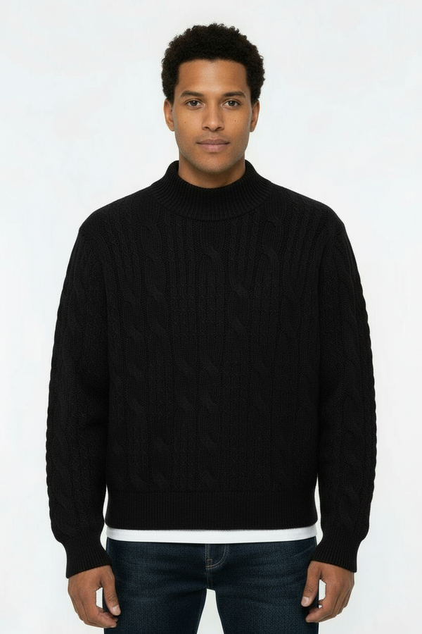 Maglione Uomo Intrecciato Mezzo Collo Crop Fit Art. Mg182