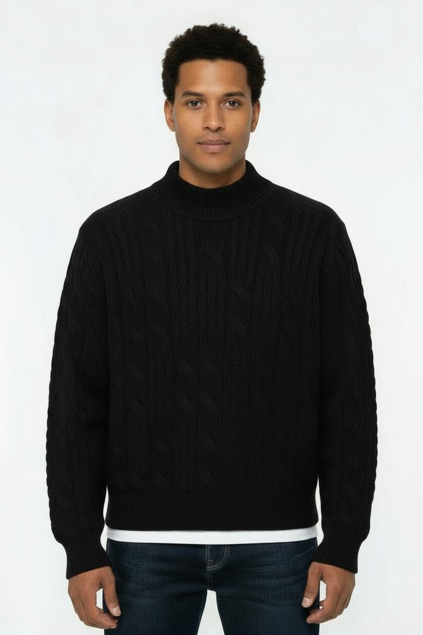 Maglione Uomo Intrecciato Mezzo Collo Crop Fit Art. Mg182