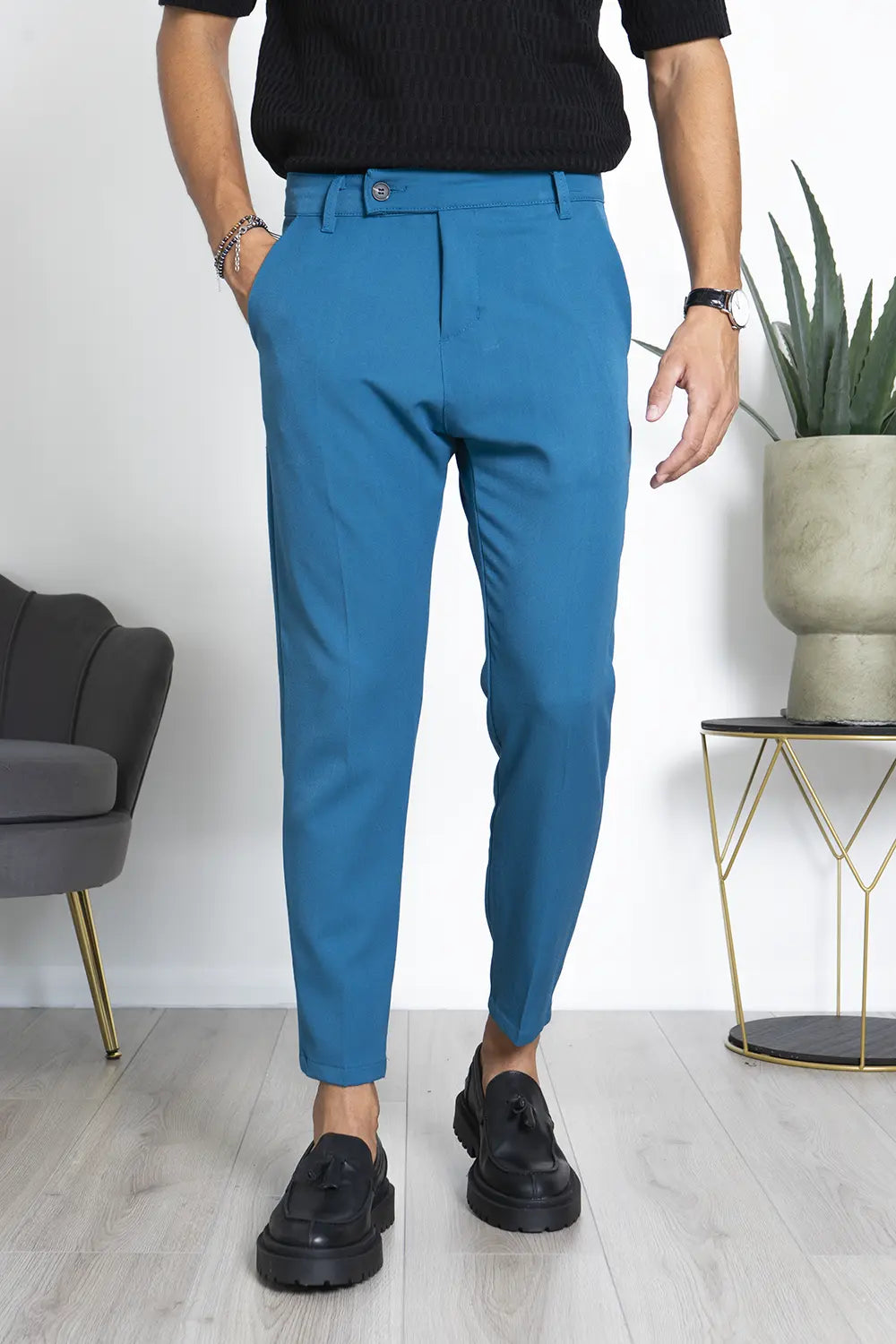 Pantalone Uomo Con Bottone Decentrato Art. PT165